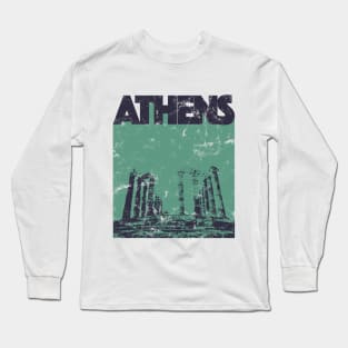 Athens Vintage Design by Treaja Long Sleeve T-Shirt